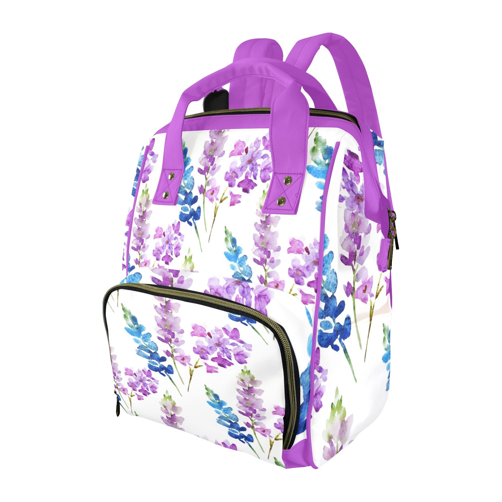 Watercolor Lilacs Multi-Function Diaper Bag