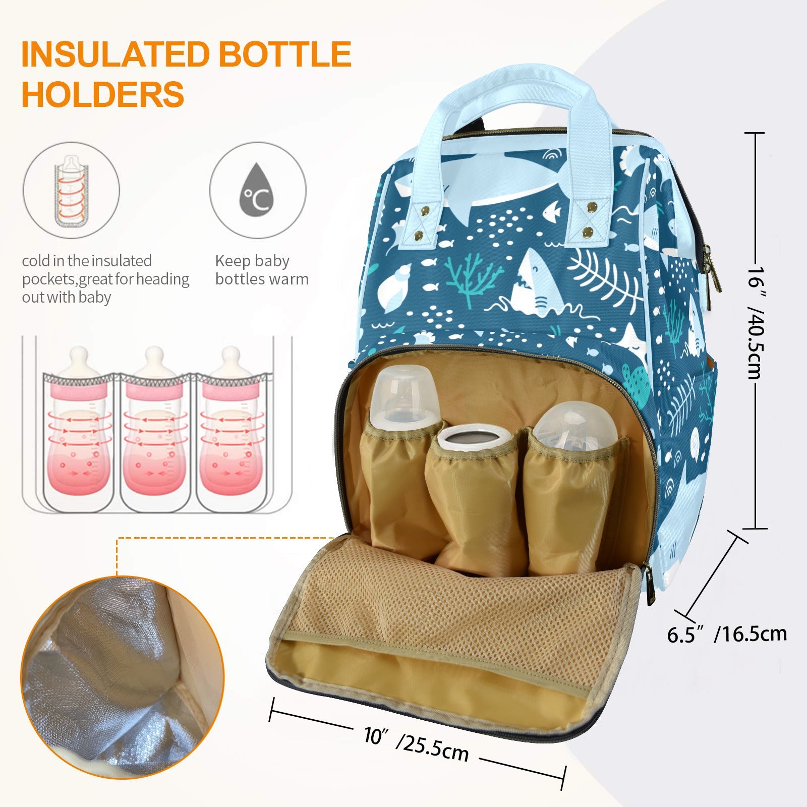 Shark Multi-Function Diaper Bag