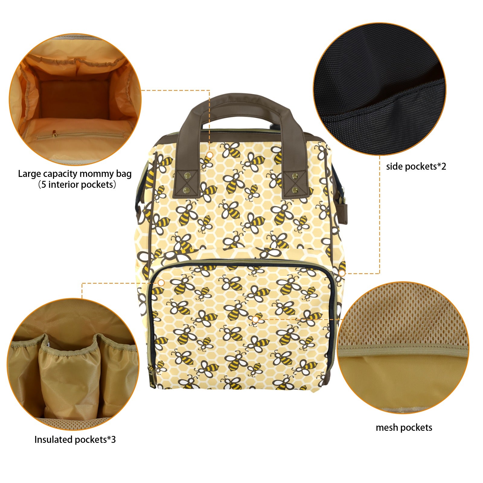 Bee Multi-Function Diaper Bag