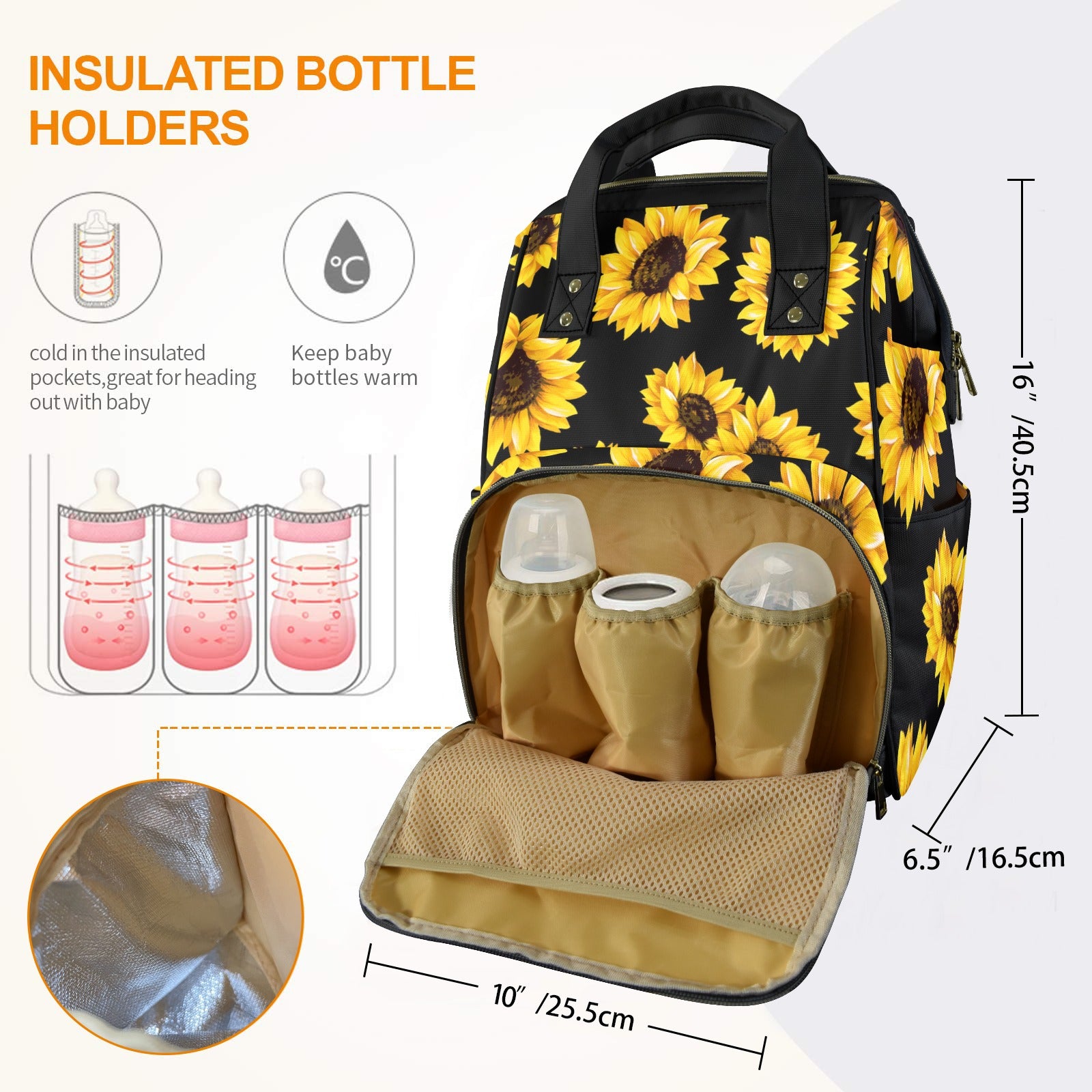 Sunflower Multi-Function Diaper Bag