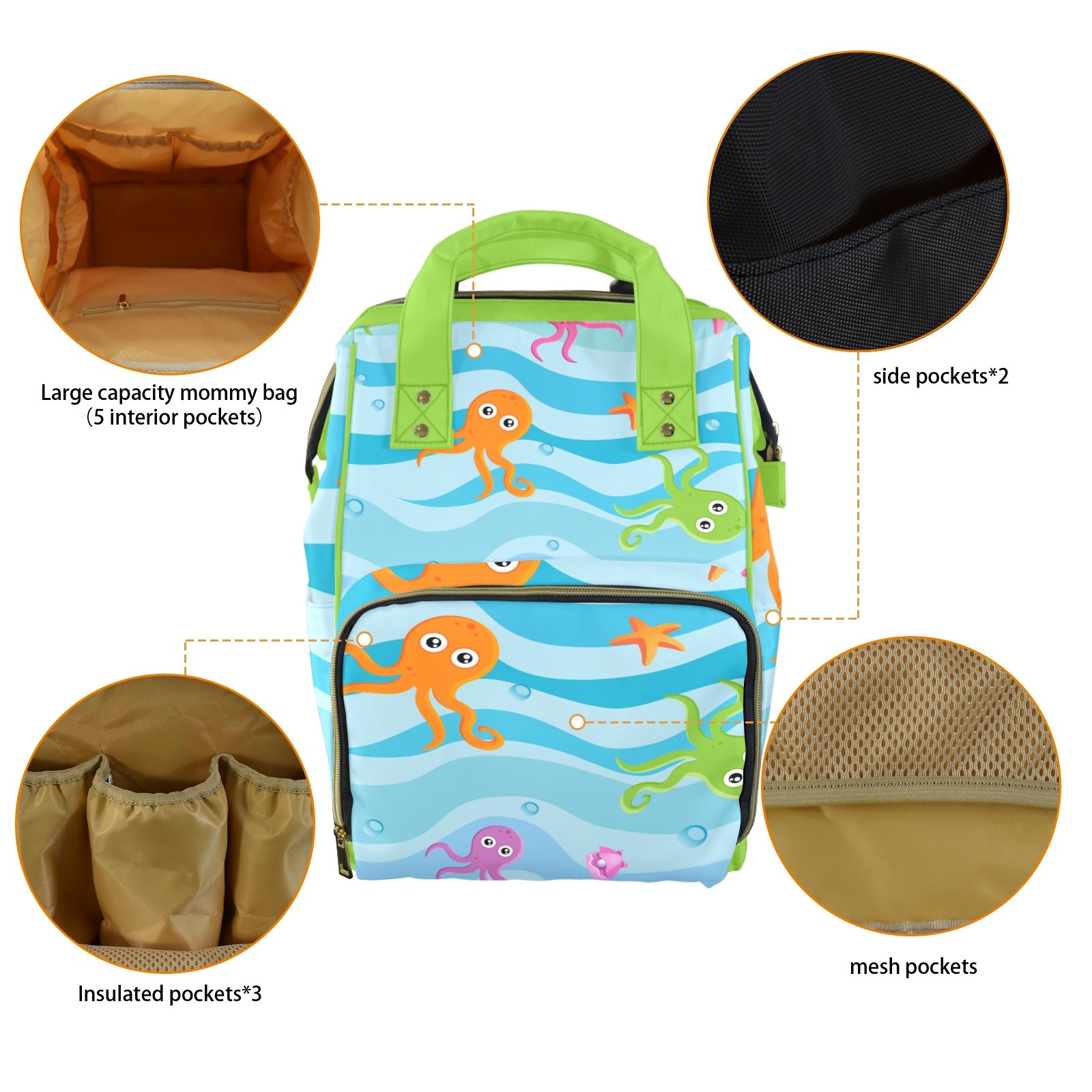 Octopus Multi-Function Diaper Bag