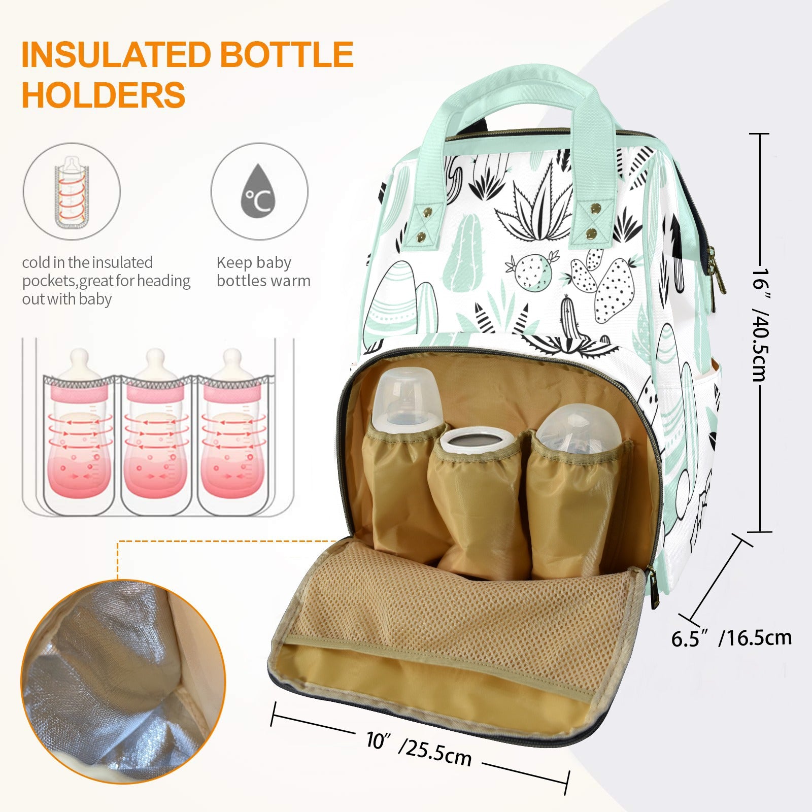 Cactus Multi-Function Diaper Bag