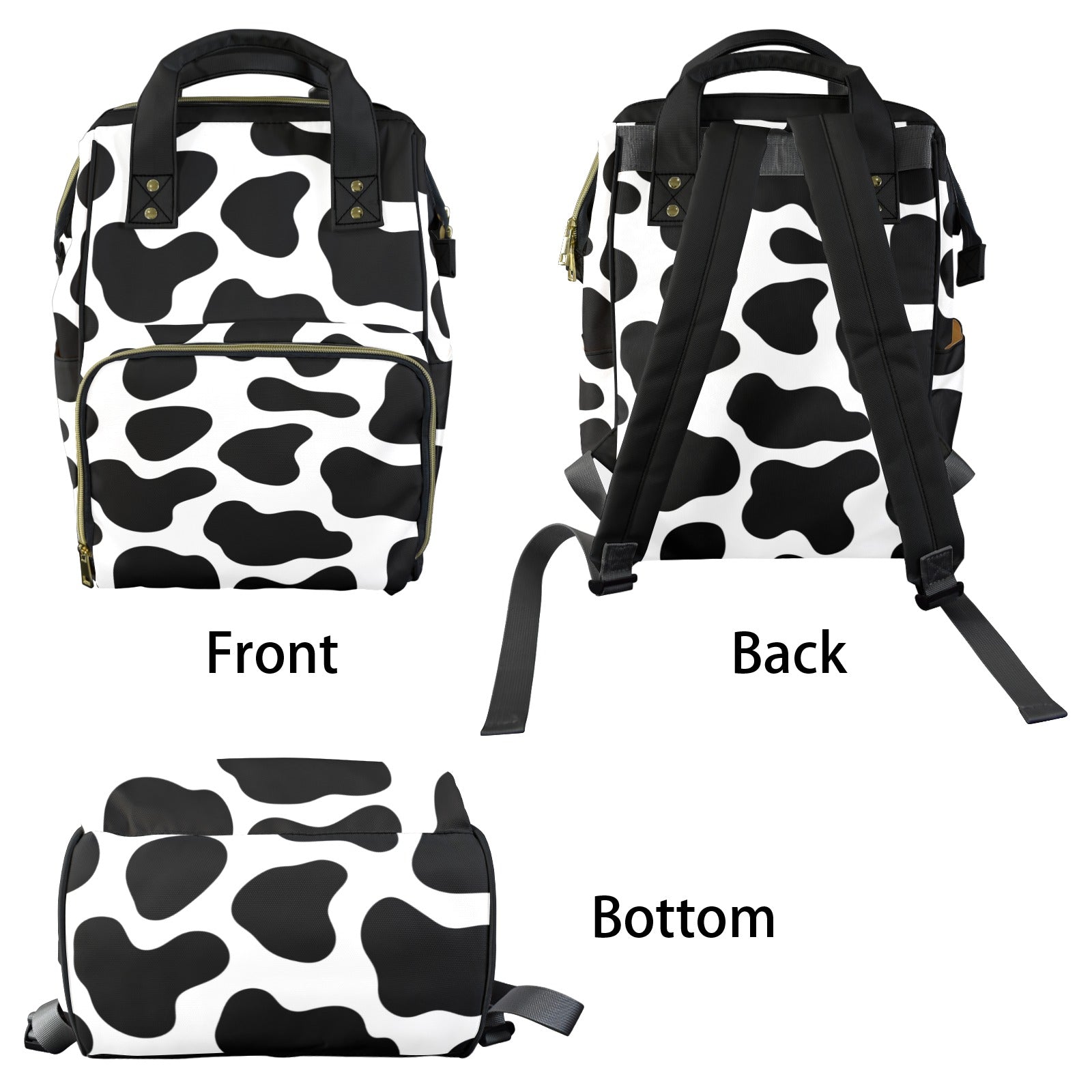 Cow Print Multi-Function Diaper Bag