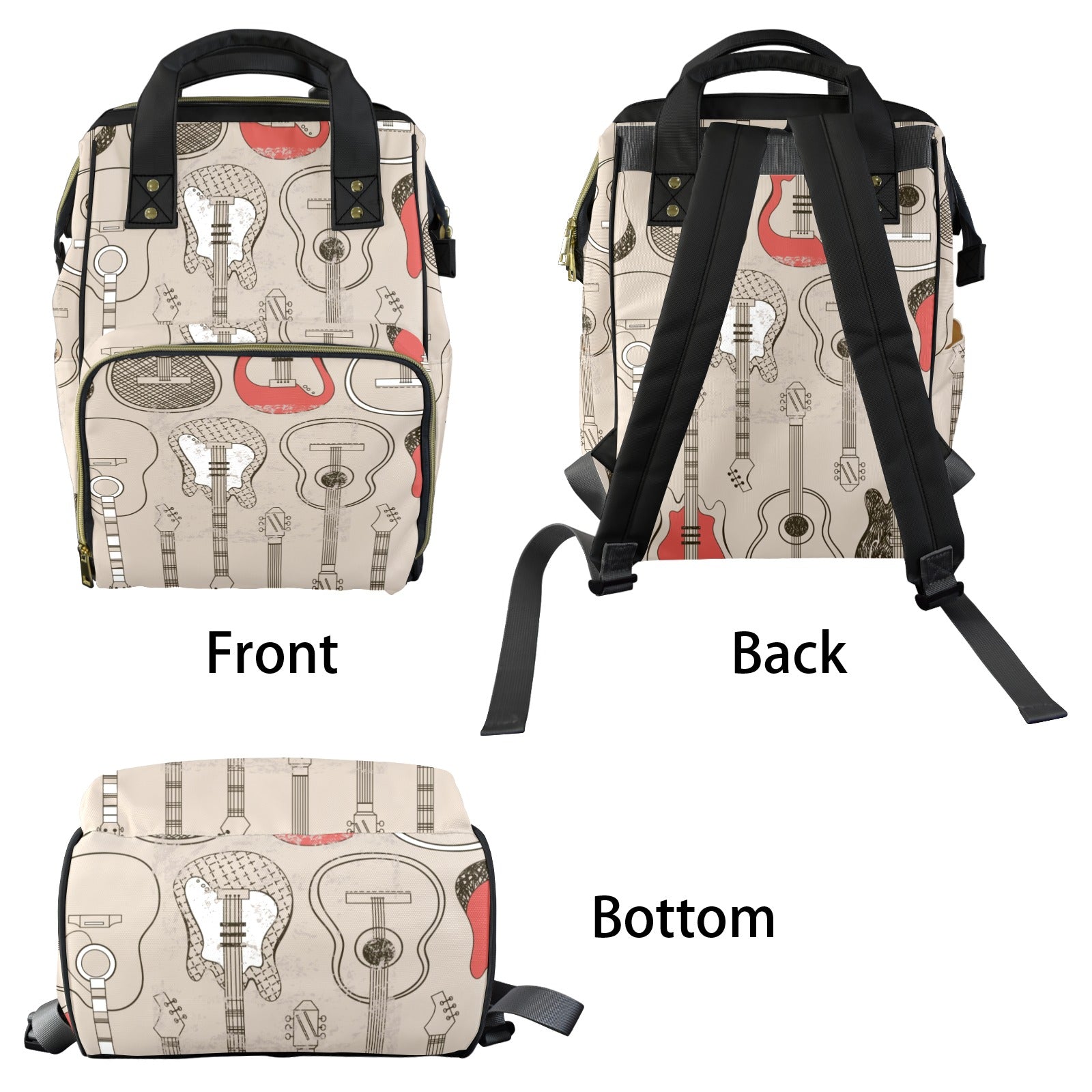 Guitars 1.0 Multi-Function Diaper Bag