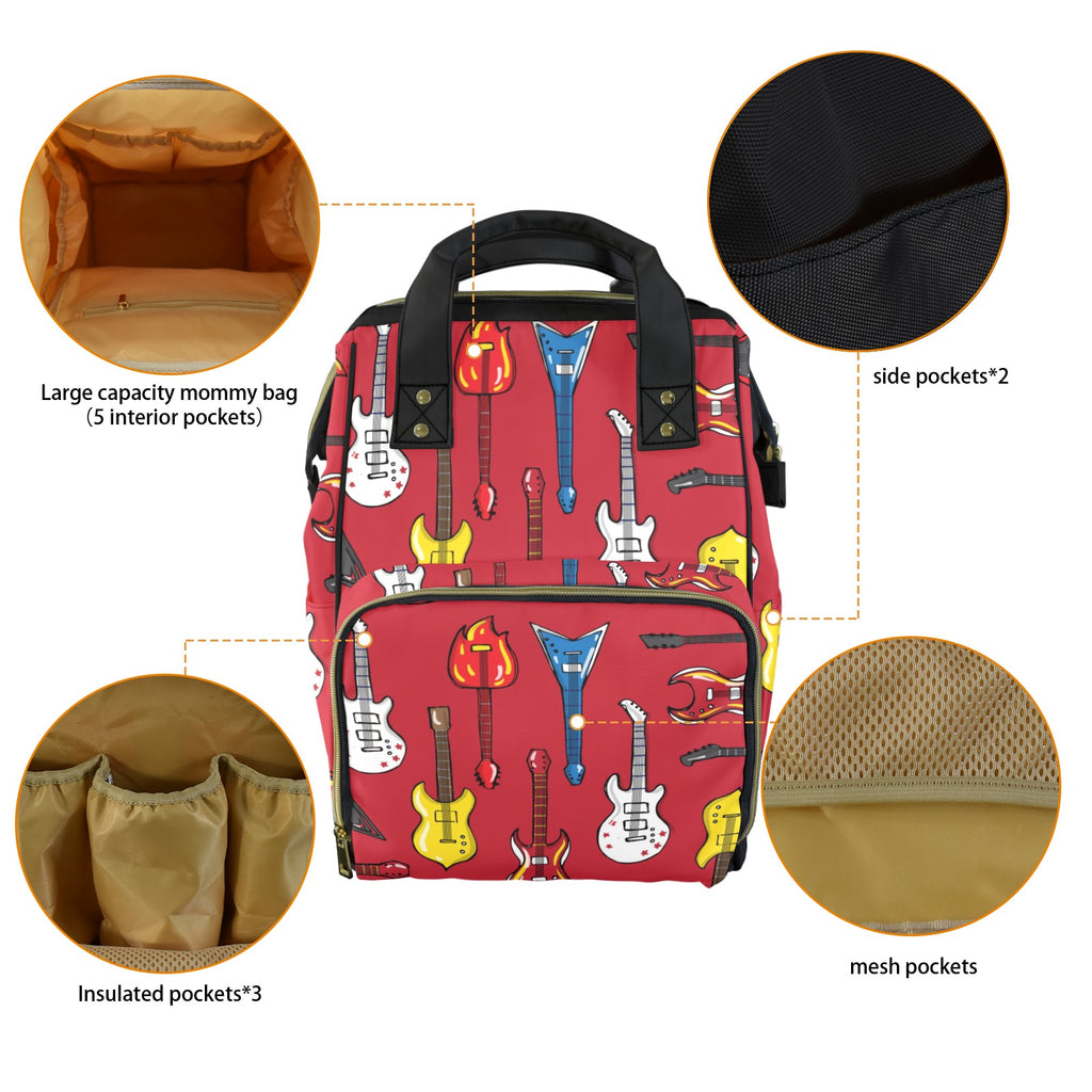 Guitars Multi-Function Diaper Bag