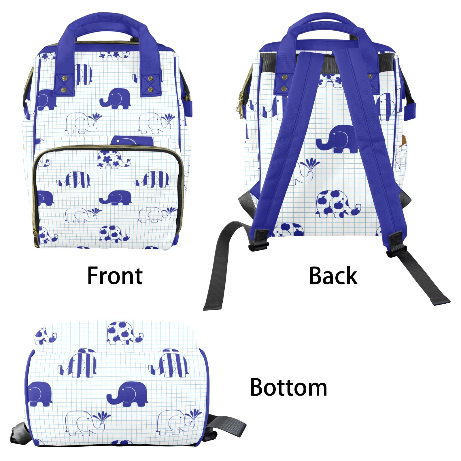 Blue Elephant Multi-Function Diaper Bag