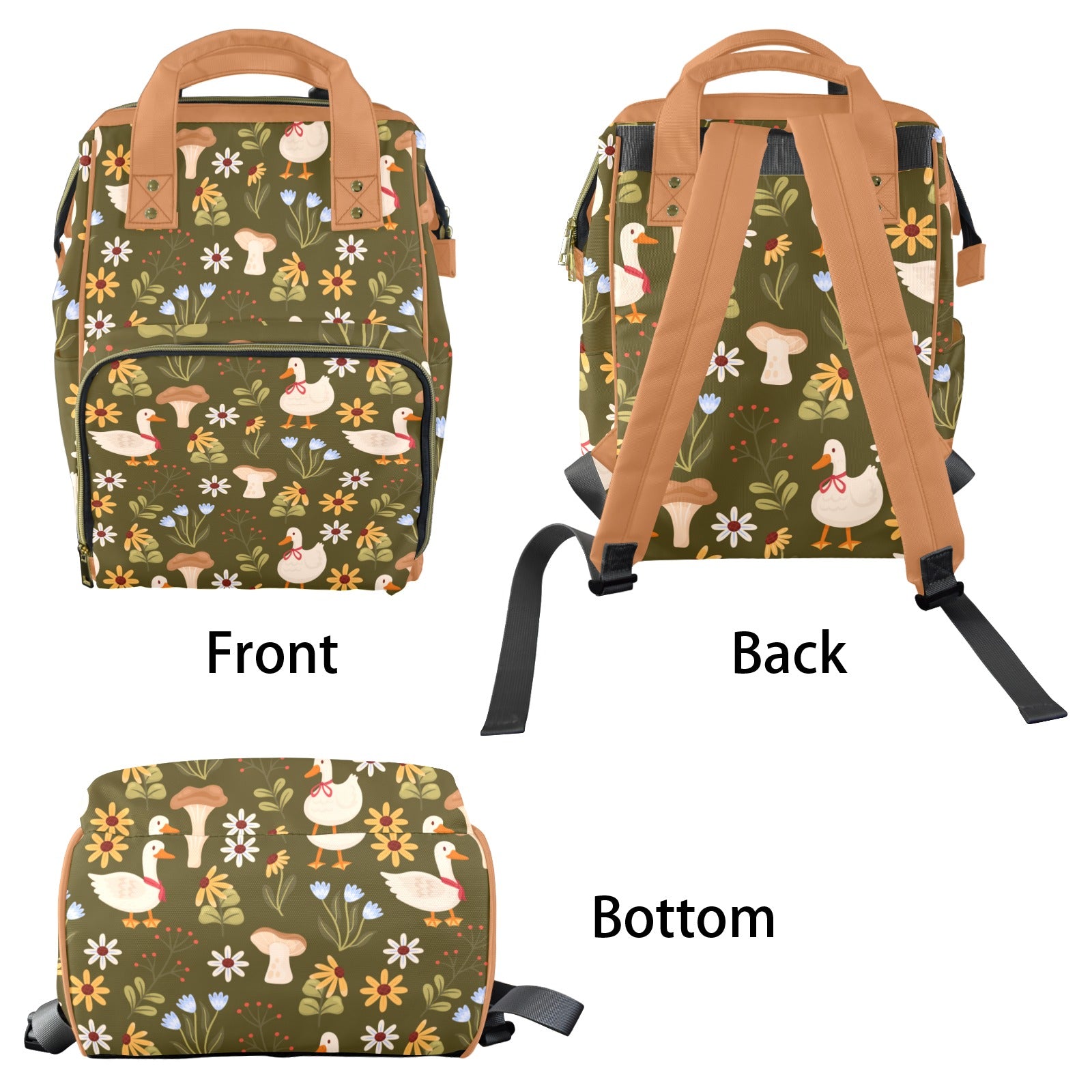 Cottage Core Duck Multi-Function Diaper Bag