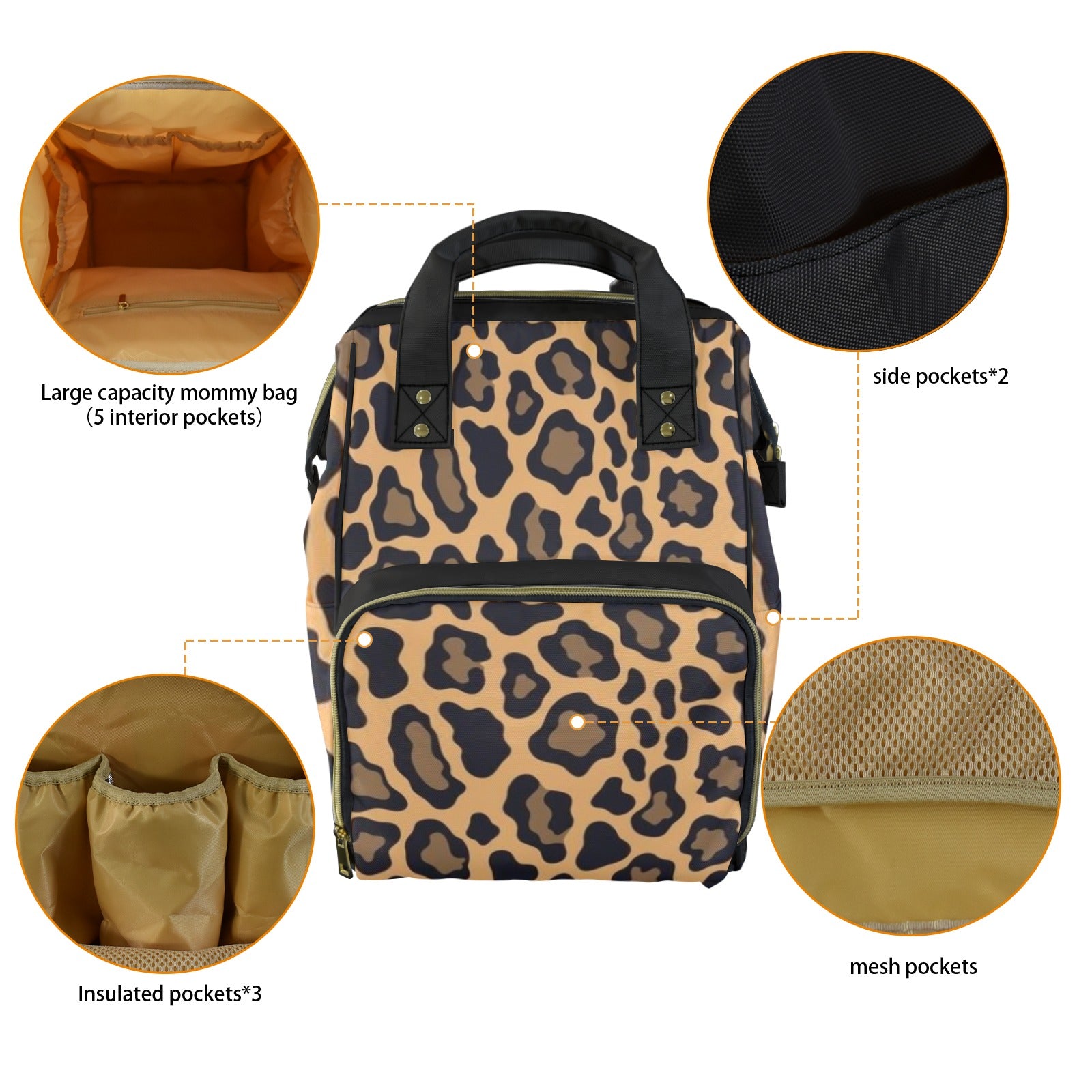 Cheetah Multi-Function Diaper Bag