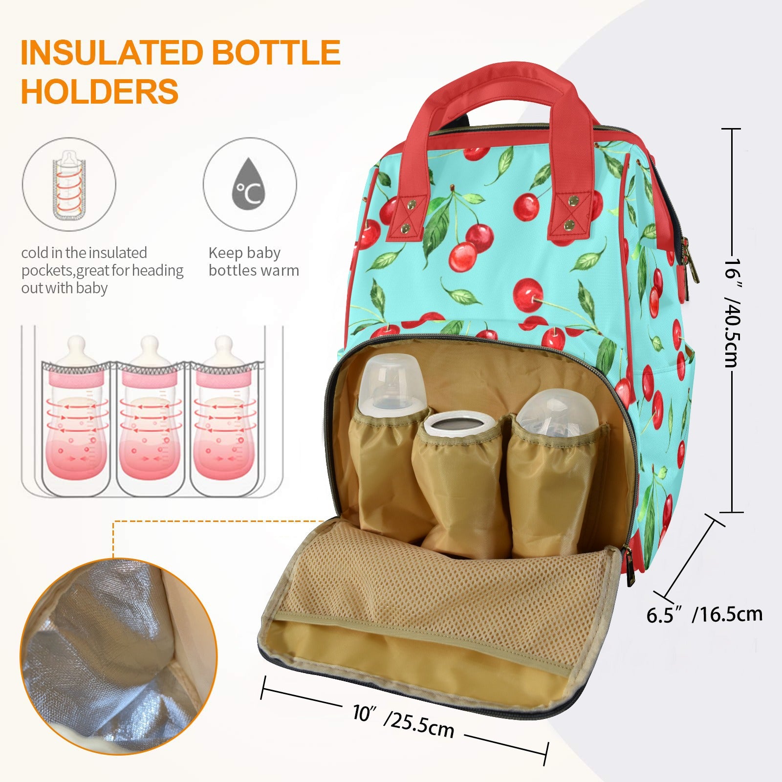 Cherry Multi-Function Diaper Bag