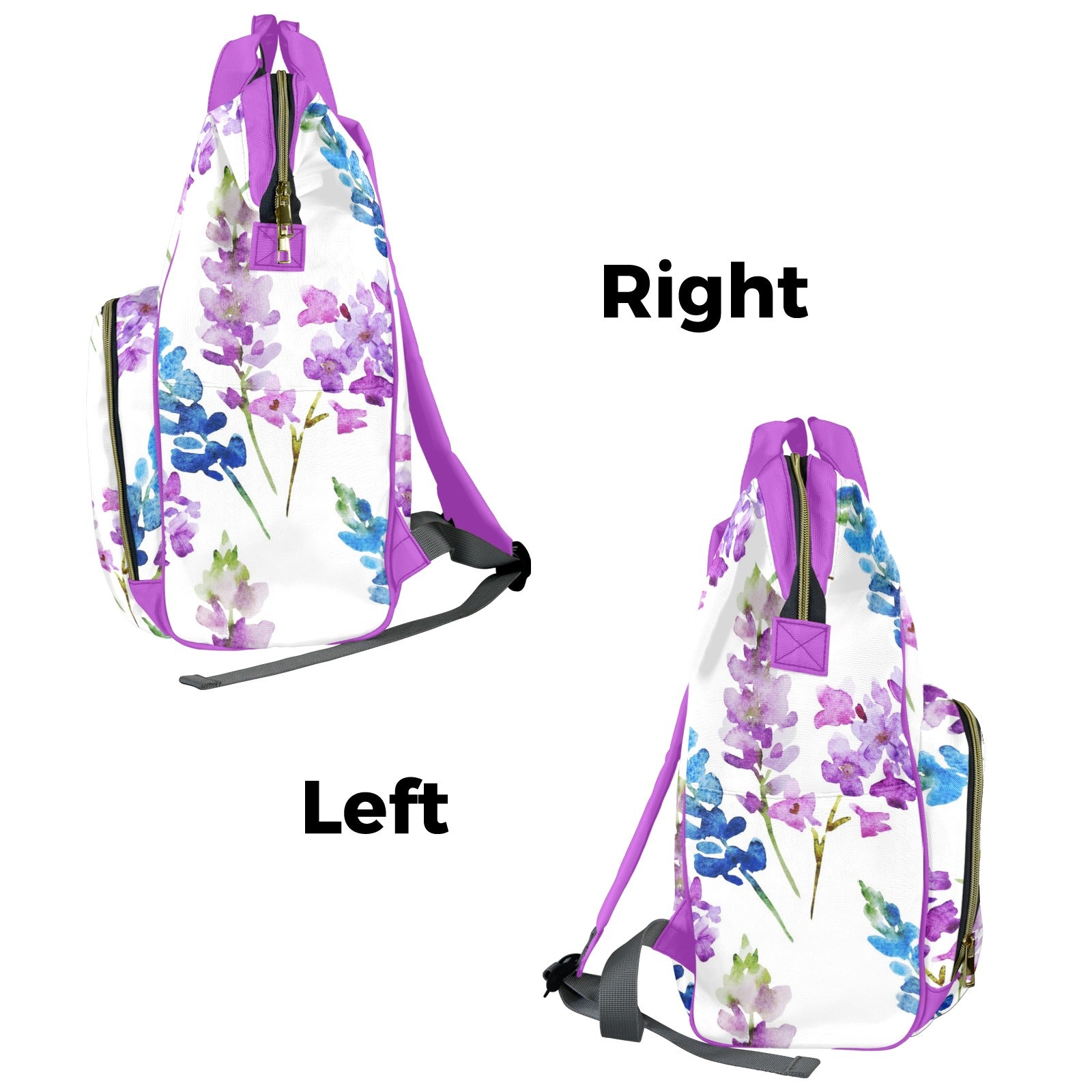 Watercolor Lilacs Multi-Function Diaper Bag
